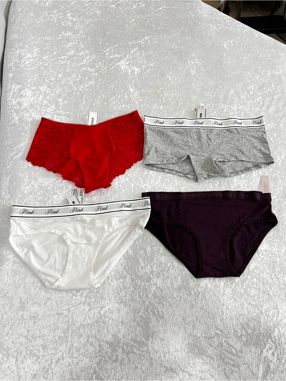 Victoria's Secret & PINK Lot Of Four Underwear Panties Brief Size X-Small